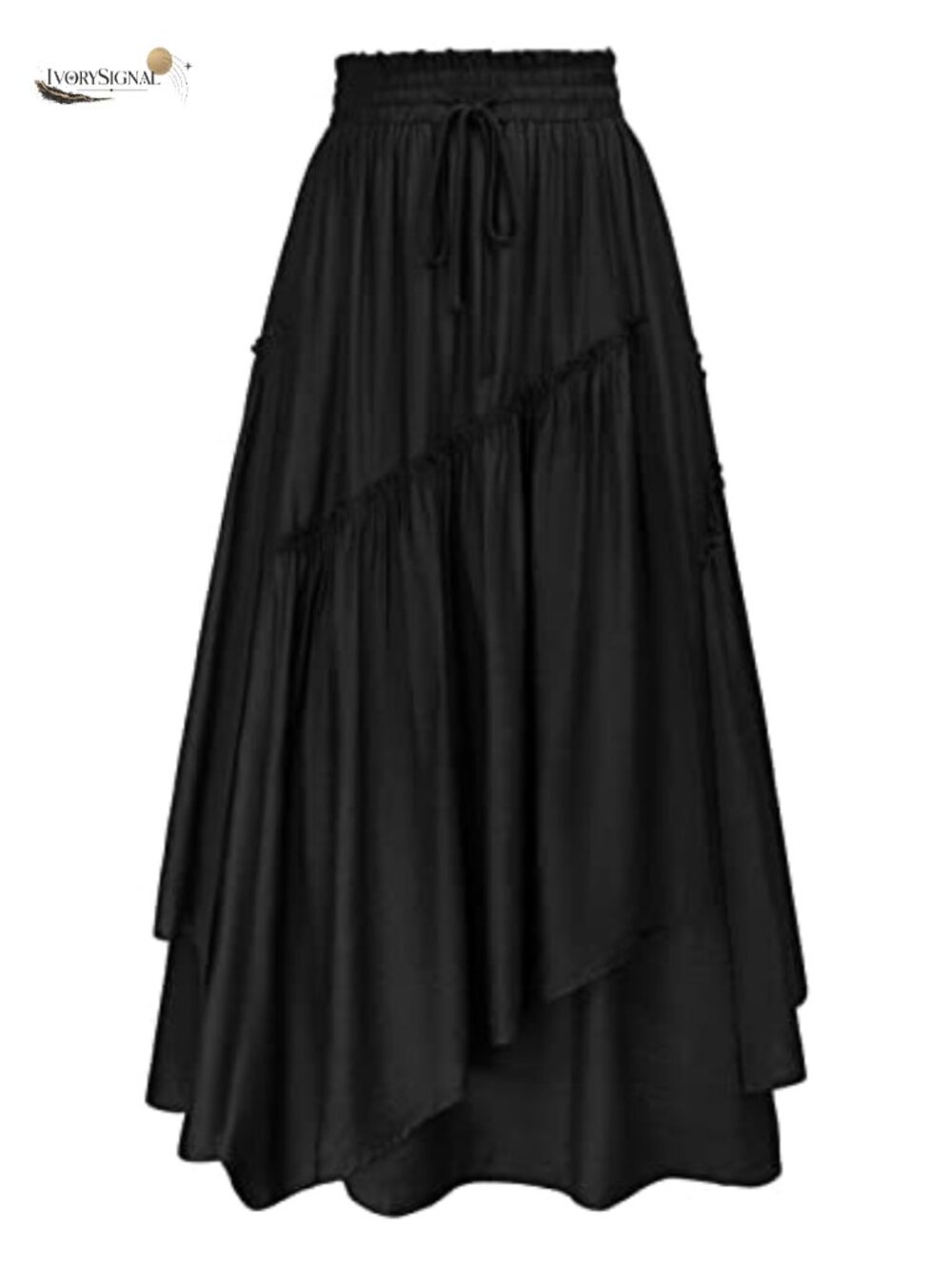 Renaissance Flowy Tiered A-Line Maxi Skirt with Pockets